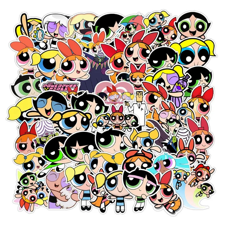 Powerpuff Girls Stickers Pack for Laptop, Phone, Suitcase, Water Bottle, Scooter, Refrigerator (ONLINE ORDER ONLY)