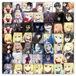 55pcs Angels of Death Cartoon Sticker Set for Laptop, Phone, Car, Water Bottle, Suitcase, Stationery, Refrigerator (Online Order Only)