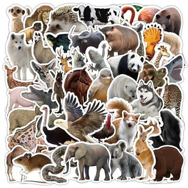 10/50Pcs Realistic Wildlife Elephant Panda Animals Graffiti Stickers for Notebook Suitcase Skateboard Luggage Waterproof Sticker (Online Order Only)