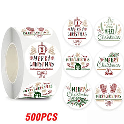 100-500pcs Christmas Theme Seal Labels Stickers For DIY Gift Baking Package Envelope Stationery Decoration 1inch (Online Order Only)