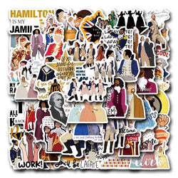 55pcs Hamilton Musical Sticker Set for Laptop, Phone, Water Bottle, Suitcase, Stationery, Fridge (Online Order Only)
