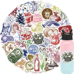 50PCS Cartoon Retro Logo Stickers Creative Helmet Sticker Toy Skateboard Guitar Mobile Phone Refrigerator Decoration Decals (ONLINE ORDER ONLY)