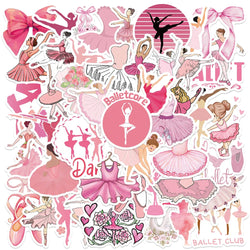 50PCS Ballet Girl Dance Stickers for Kids - Laptop, Phone, Luggage, Skateboard Decals (ONLINE ORDER ONLY)