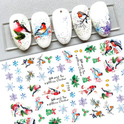 1PCS Laser Gold Snowflake Christmas Tree Nail Sticker 3D Adhesive Nail Decals Nail Art Accessories New Christmas Decoration 2024 (ONLINE ORDER ONLY)