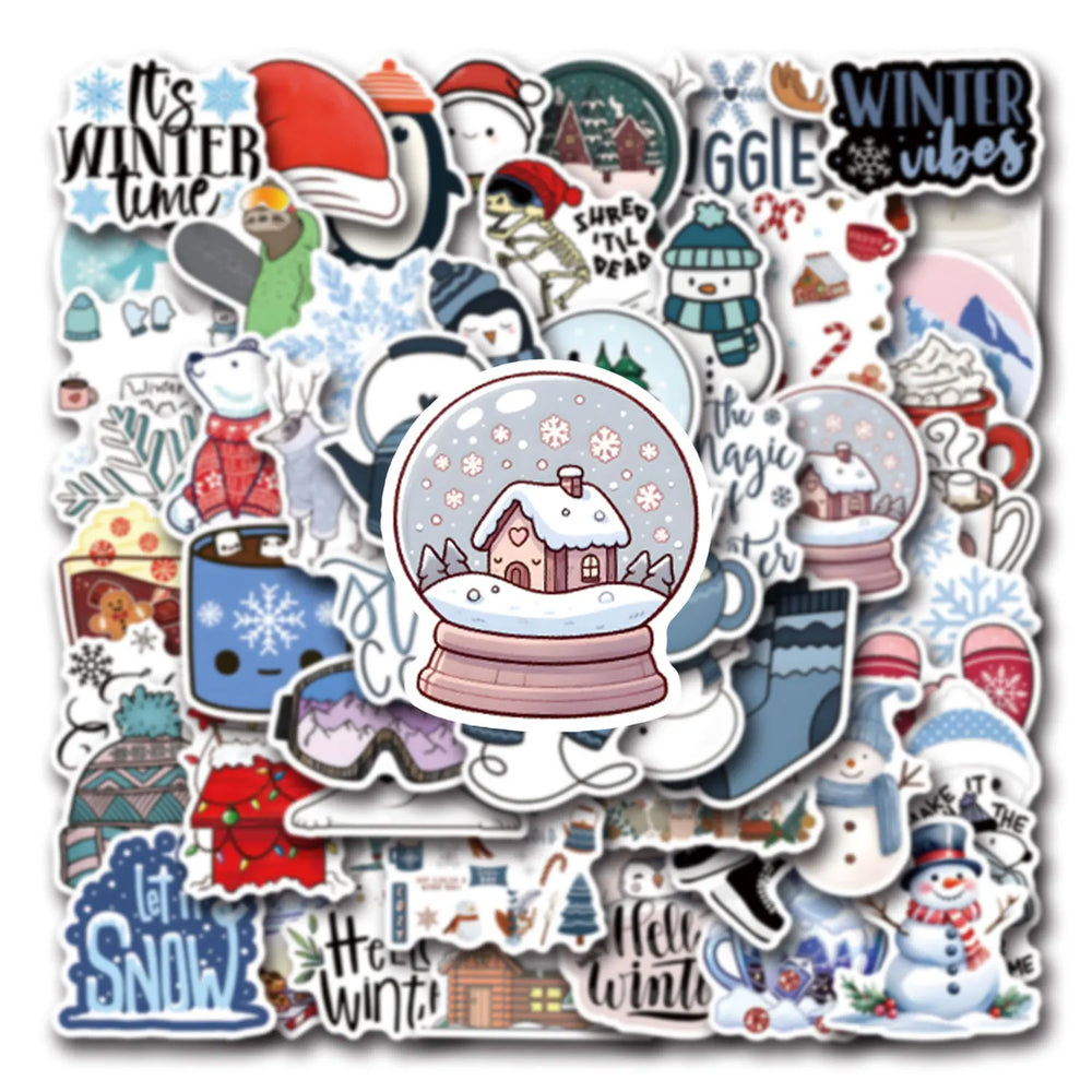 Christmas Snowman Stickers for Phone, Laptop, Luggage, Skateboard - 10/30/55PCS (ONLINE ORDER ONLY)