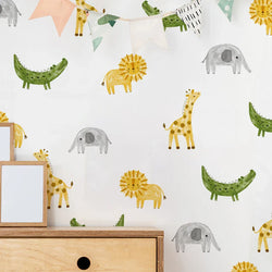 Cute Lion Elephant Giraffe Animal Wall Stickers for Kids Room Nursery Bedroom Decals (ONLINE ORDER ONLY)