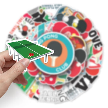 10/50PCS Table Tennis Cartoon Doodle Waterproof Sticker Decorative Luggage Laptop Helmet Skateboard Bike Motorcycle (ONLINE ORDER ONLY)