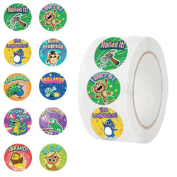 500Pcs Reward Stickers Motivational Stickers Roll for Kids for School Reward Students Teachers Cute Animals Stickers Labels (ONLINE ORDER ONLY)