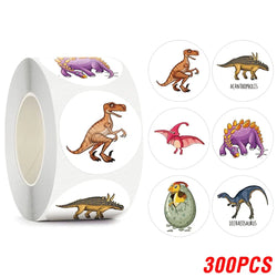 100-500pcs New Cartoon Dinosaurs Stickers 6 Designs for Classroom Teacher Stationery Sticker Label for Kids Reward Stickers (ONLINE ORDER ONLY)