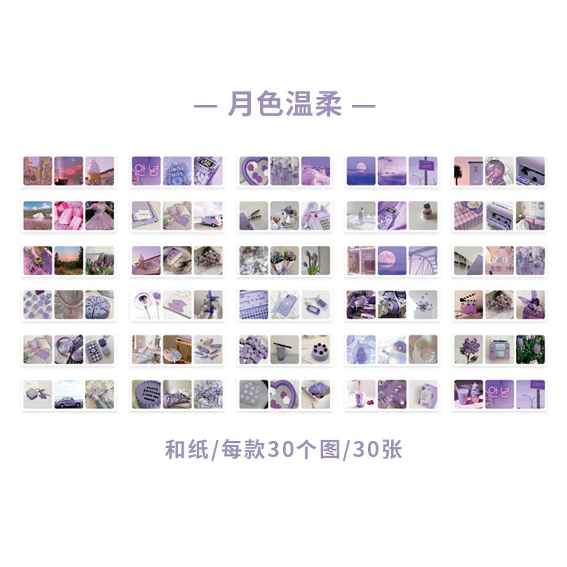 JIANQI 30pcs/pack 90patterns/pack Ins Material Stickers Book Scrapbooking Junk Journal Creative Stationery DIY Deco Stickers (ONLINE ORDER ONLY)