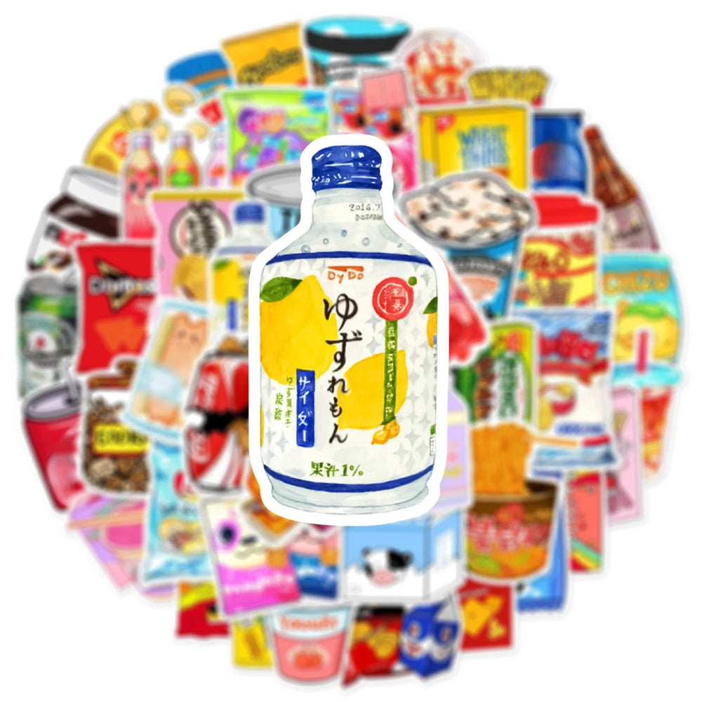 10/30/50Pcs Food and Drink Brand Sticker Packs (ONLINE ORDER ONLY)