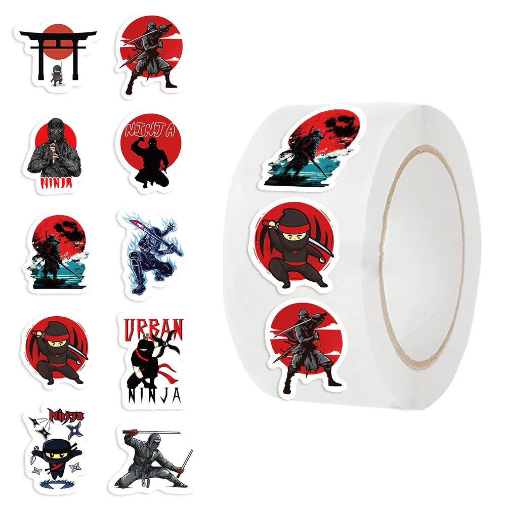 500Pcs/Roll The Ninja Game Sticker Seal Labels Cute Stationery Sticker Scrapbooking for Craft Birthday Party Gift Packaging (ONLINE ORDER ONLY)
