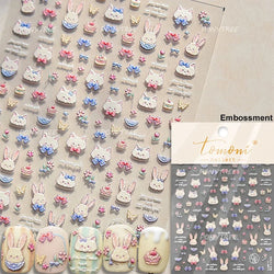 Bunny Love Heart Rabbit Nurse Cut Wound Bowknot Pill Flower Medicine Treatment Self Adhesive Nail Art Stickers Manicure Decals (ONLINE ORDER ONLY)