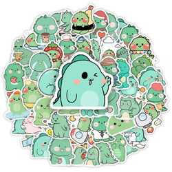 Cartoon Green Dinosaur Stickers Fun DIY Kids Toy Gift Decal for Laptop Phone Scrapbook Luggage Bottles Decorative Waterproof (ONLINE ORDER ONLY)