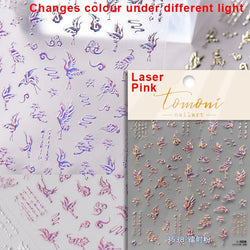 Red Plum Blossom Flower Chinese 3D Self Adhesive Nail Art Decoration Stickers Cheongsam Iris Lily Lotus Vase 5D Manicure Decals (ONLINE ORDER ONLY)