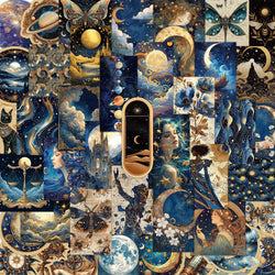 10/50pcs Vintage Astronomy Universe Moon Planets Stickers Aesthetic Galaxy Astrology Decals DIY Fridge Notebook Phone Sticker (Online Order Only)