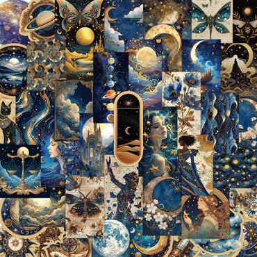 10/50pcs Vintage Astronomy Universe Moon Planets Stickers Aesthetic Galaxy Astrology Decals DIY Fridge Notebook Phone Sticker (Online Order Only)