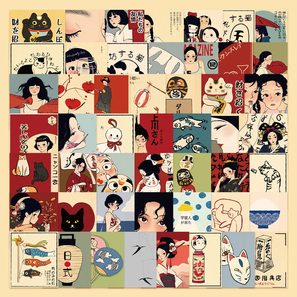 50pcs Harukazu Graffiti Stickers for Helmet, Wall, DIY Decoration (ONLINE ORDER ONLY)