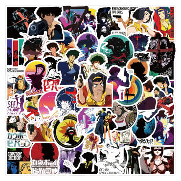 60pcs Cowboy Bebop Cartoon Graffiti Stickers Suitcase Guitar Notebook Decorative Waterproof Stickers (Online Order Only)