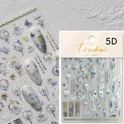 Red Plum Blossom Flower Chinese 3D Self Adhesive Nail Art Decoration Stickers Cheongsam Iris Lily Lotus Vase 5D Manicure Decals (ONLINE ORDER ONLY)