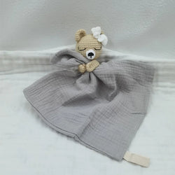 Baby Bib with Sleeping Animals Rattle (ONLINE ORDER ONLY)