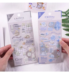 2pcs Japanese Cute Bear Strawberry Flower Landscaping Stickers Scrapbooking Junk Journal Planner Collage Material Stationery (ONLINE ORDER ONLY)