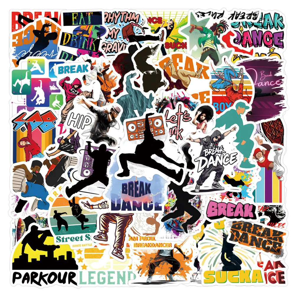 Breakdancer Sport Sticker Decals for Suitcase, Skateboard, Laptop, Phone, Luggage, Guitar, Bike - 10/30/50PCS (Online Order Only)