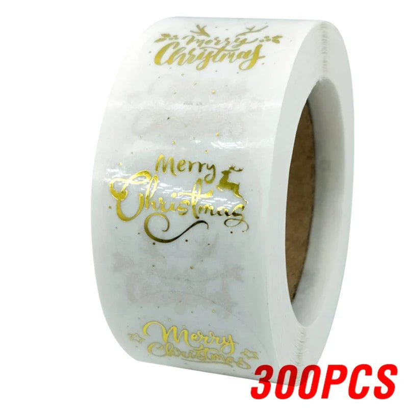 100-500 Pcs Golden Font Merry Christmas Sticker Thank You Sticker Seal Label For Envelope Gift Wrapping Scrapbook 1 Inch (ONLINE ORDER ONLY)