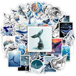 Aesthetic Whale Stickers Ocean Watercolor Art DIY Toy Gift Graffiti Decal for Phone Luggage Laptop Bottles Scrapbook Waterproof (ONLINE ORDER ONLY)