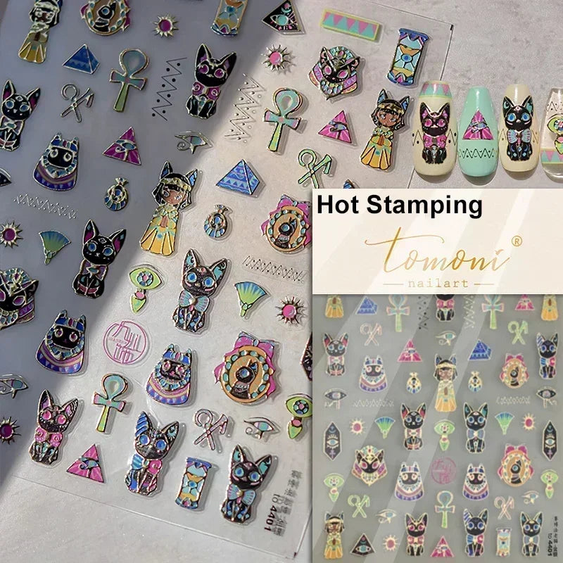Dark Sword Coiled Snake Cross Butterfly Wing Starburst Starlight Gothic Reptile Animals Nail Art Sticker Festival Manicure Decal (ONLINE ORDER ONLY)