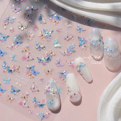 Colourful Butterfly Insect Animals Charming Jelly Special Workmanship 5D Soft Relief Adhesive Nail Art Stickers Manicure Decals (Online Order Only)