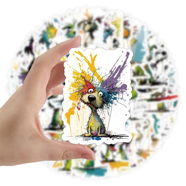 10/30/50PCS Colourful Dog Stickers Cool Graffiti DIY Waterproof Scrapbook Phone Suitcase Luggage Car Kids Sticker Decoration Toy (ONLINE ORDER ONLY)