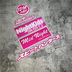 Car Styling Stickers Japanese JDM Babies midnight car special SH Decal Auto Motorbike Helmet Applique Vinyl Tape Window Tape (Online Order Only)