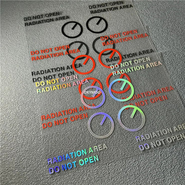 Car Stickers for Anime Do Not Open Radiationarea Warning Decal Motor Body Helmet Applique Auto Window Body Decals Vinyl (ONLINE ORDER ONLY)