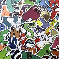 Alphabet Lore Cartoon Sticker Set for Kids - Laptop, Car, Helmet, Cup Decals (ONLINE ORDER ONLY)