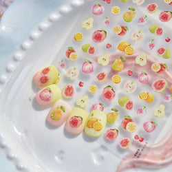 Fig Guava Pitaya Honey Peach Oranges Watermelon Strawberry Apple Pineapple Fruit Nail Art Decoration Stickers Manicure Decals (ONLINE ORDER ONLY)