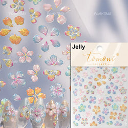 Mini Colourful Flower Black Yellow Petal Wreath 5D Chic Embossed Reliefs Delicate Self Adhesive Nail Art Stickers Manicure Decal (Online Order Only)