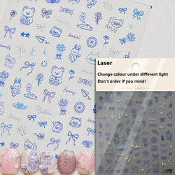 Cute Cat Eye Fishbone Animals Leopard Cat Ginger Cat Kitten Exclamation Point Paw Self Adhesive Nail Art Sticker Manicure Decals (ONLINE ORDER ONLY)