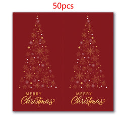 10-50pcs Merry Christmas Stickers 5*10cm Red Christmas Gift Decor Seal Stickers Cute Santa Stickers Stationery Supplies (ONLINE ORDER ONLY)