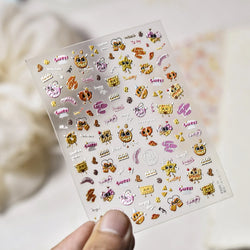 Cute Food Dog Baking Cookies Bread Rabbit Cheese Pudding Croissant Doughnut Adhesive Nail Art Decoration Sticker Manicure Decals (ONLINE ORDER ONLY)