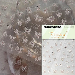 Charming Golden Gradient Shiny Rhinestone Jelly Butterfly Flower Petal Bowknot 3D Self Adhesive Nail Art Sticker Manicure Decals (ONLINE ORDER ONLY)