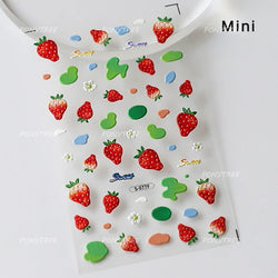Bear Bowknot Bag Dessert Apple Core Earphone Cup Tulip Cherry Milk Cake Cookies Flower Adhesive Nail Art Stickers Manicure Decal (ONLINE ORDER ONLY)