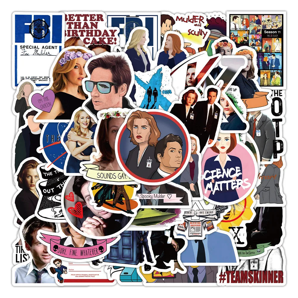 10/50Pcs Crime Thriller TV Series The X-Files Stickers For Pack On Laptop Car Guitar Book Luggage Decoration Diary Pegatina (ONLINE ORDER ONLY)