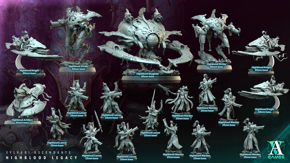3D Printed Archvillain Games Highblood Artillery Sylvari Ascendants Highblood Legacy Archvillain Society Vol XXXV 28 32mm D&D (Online Only)