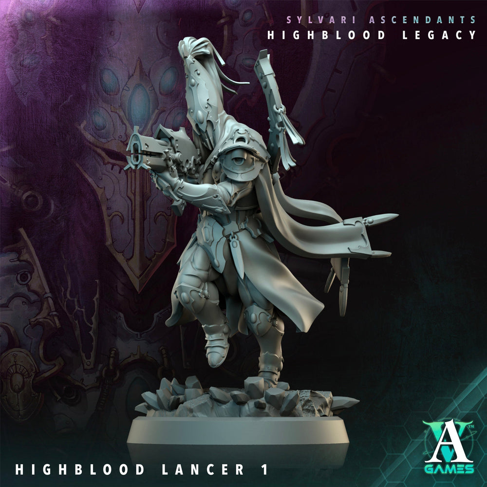3D Printed Archvillain Games Highblood Lancer Sylvari Ascendants Highblood Legacy Archvillain Society Vol XXXV 28 32mm D&D (Online Only)
