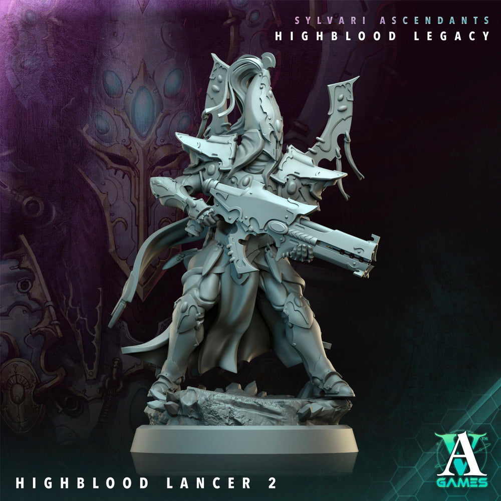 3D Printed Archvillain Games Highblood Lancer Sylvari Ascendants Highblood Legacy Archvillain Society Vol XXXV 28 32mm D&D (Online Only)