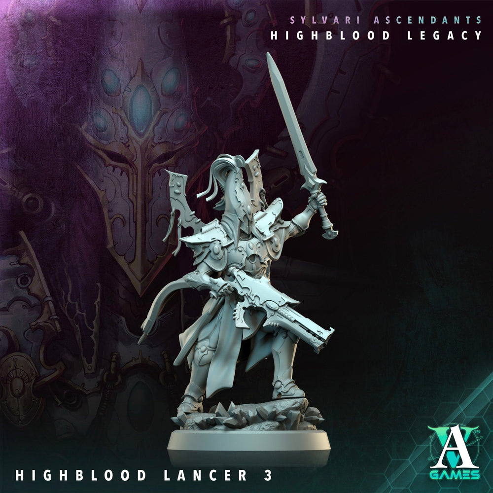 3D Printed Archvillain Games Highblood Lancer Sylvari Ascendants Highblood Legacy Archvillain Society Vol XXXV 28 32mm D&D (Online Only)