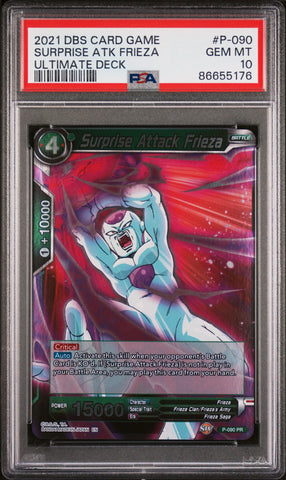 2021 DRAGON BALL SUPER ULTIMATE DECK SURPRISE ATK FRIEZA #P-090 - PSA 10 (Online Order Only)