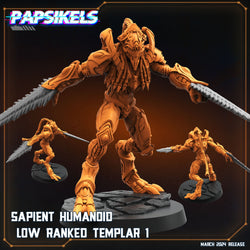 3D Printed Papsikels Sapient Humanoid Low Ranked Templars MARCH 2025 CYBERPUNK 28mm 32mm (Online Only)