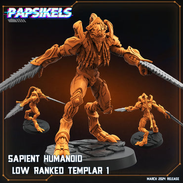 3D Printed Papsikels Sapient Humanoid Low Ranked Templars MARCH 2025 CYBERPUNK 28mm 32mm (Online Only)